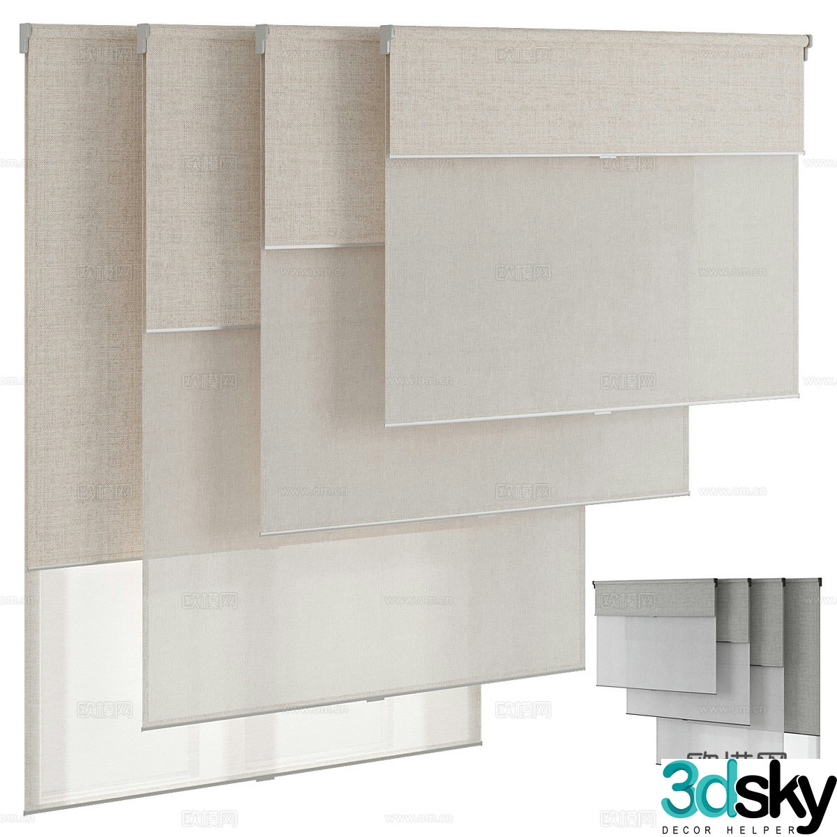 Modern Italian minimalist roller shutter 3D model