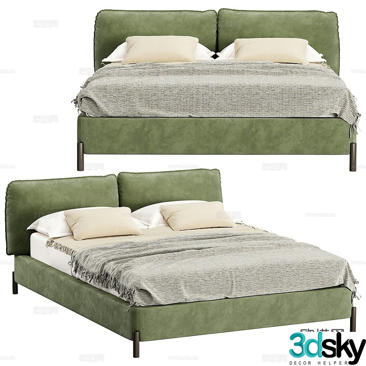 Double bed 3d model