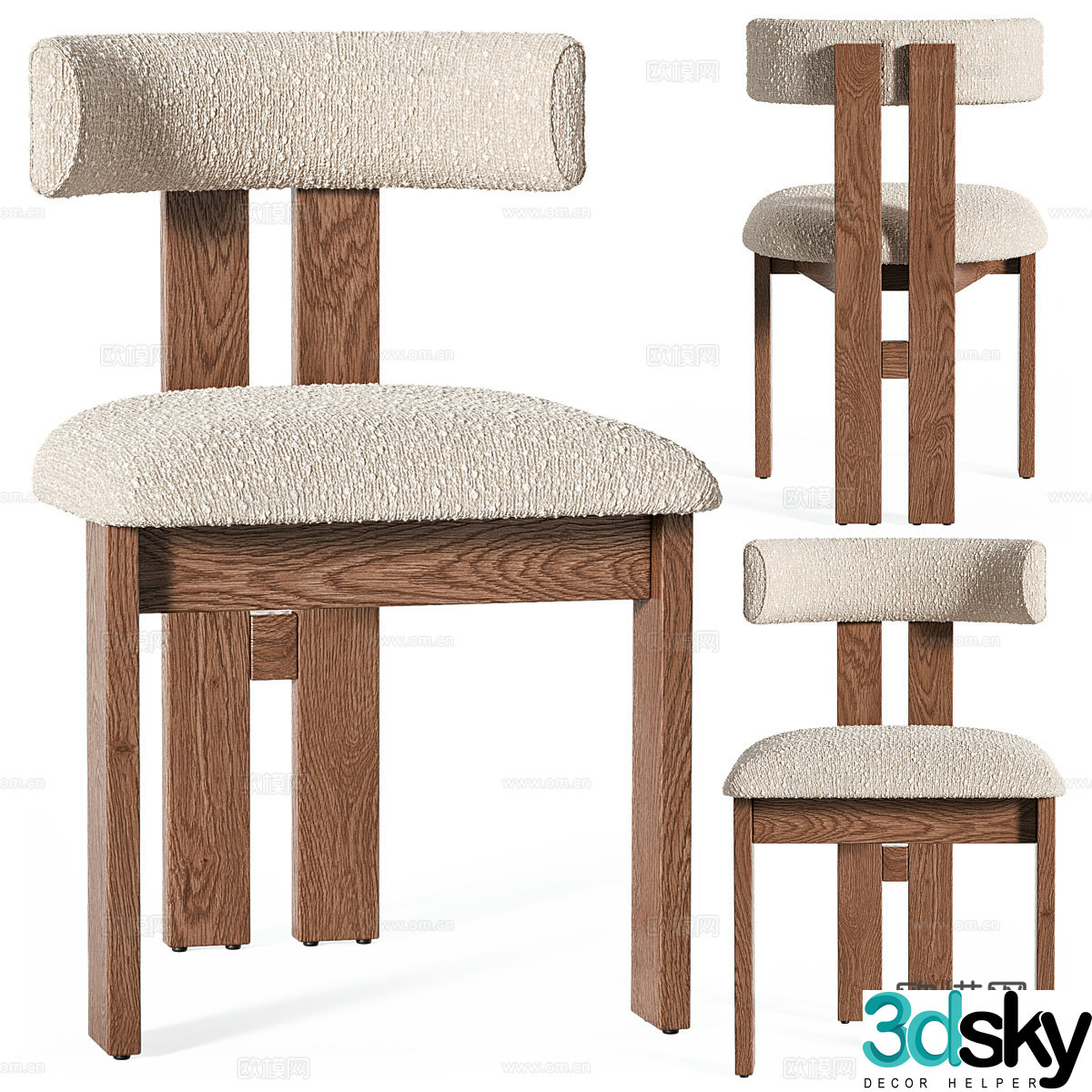 New Chinese Wasabi Crate & Barrel Dining Chair 3D Model
