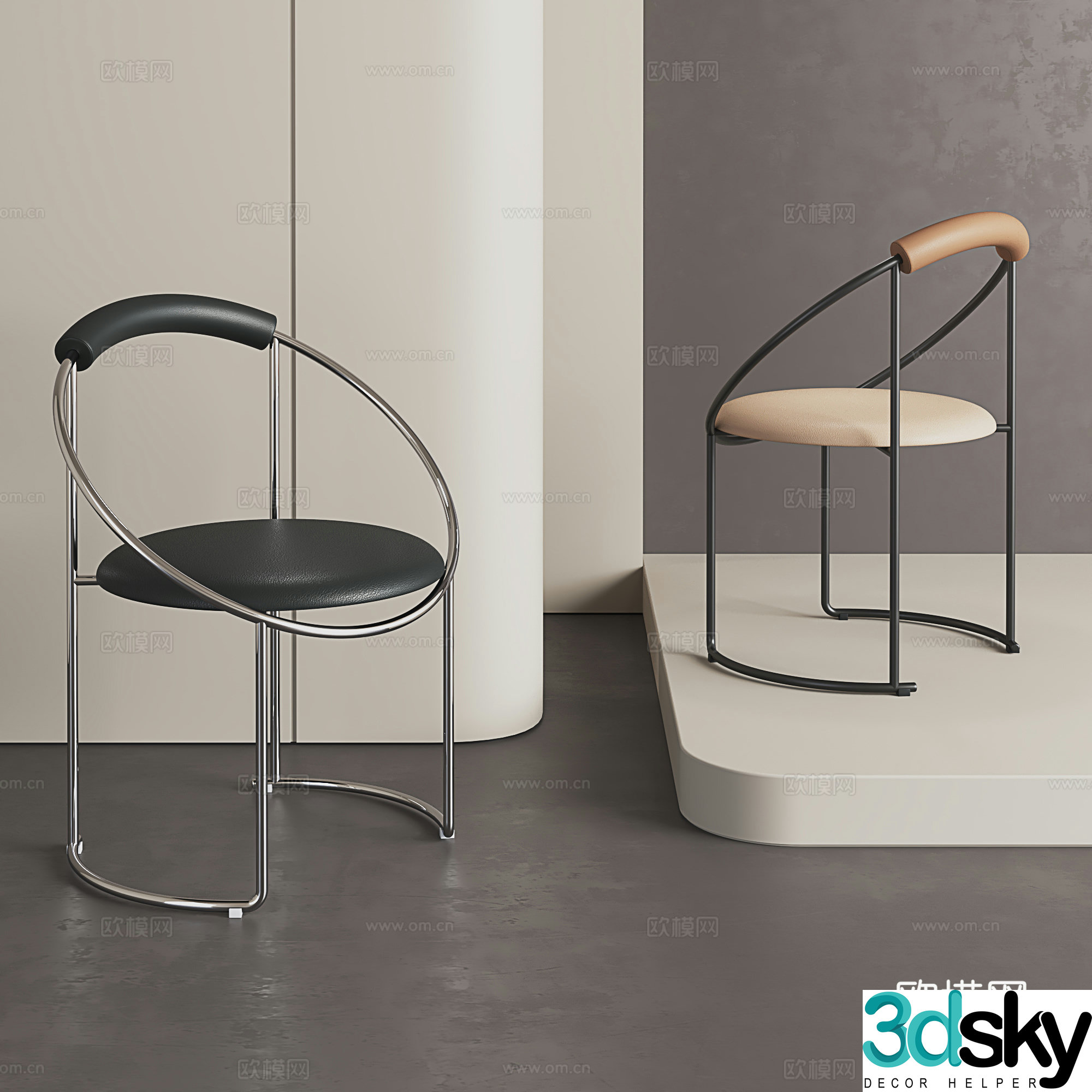 Nordic dining chair Light luxury dining chair Backrest makeup chair Dressing chair Modern chair 3d model
