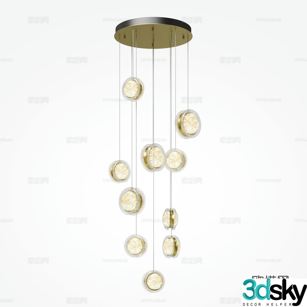 Modern crystal chandelier 3d model