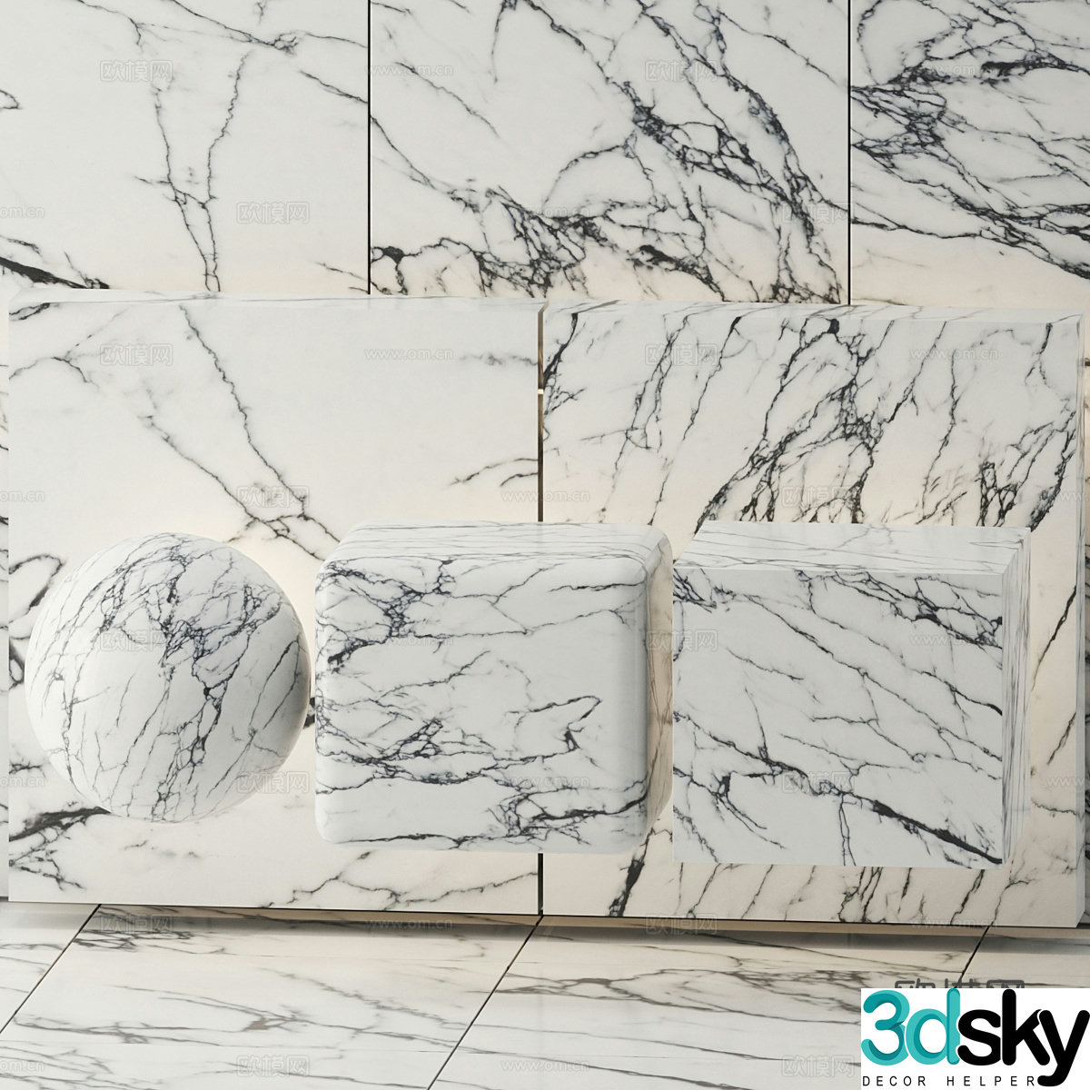 Stone Marble Slate PU Stone 3D Model