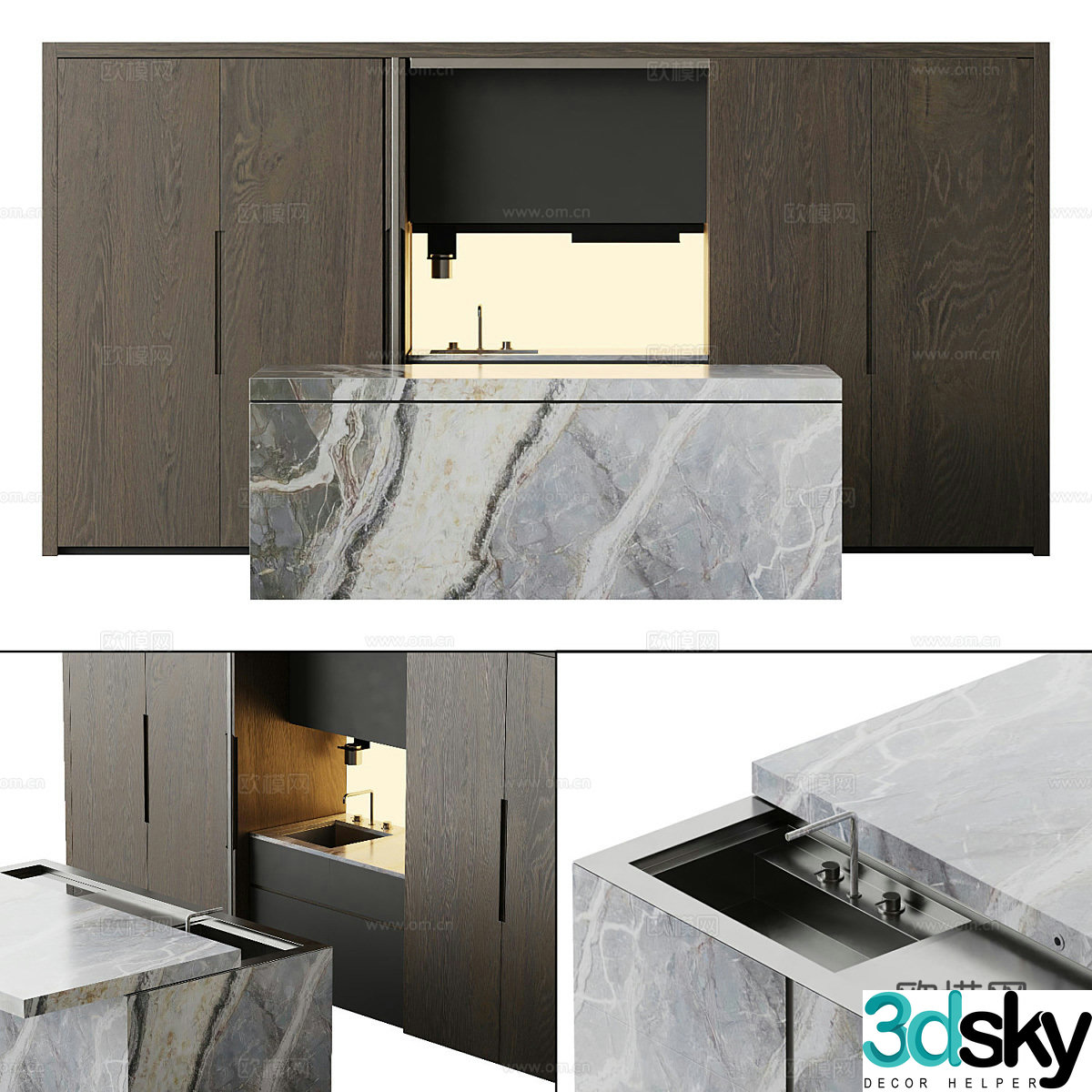 Modern Italian minimalist cabinet 3d model