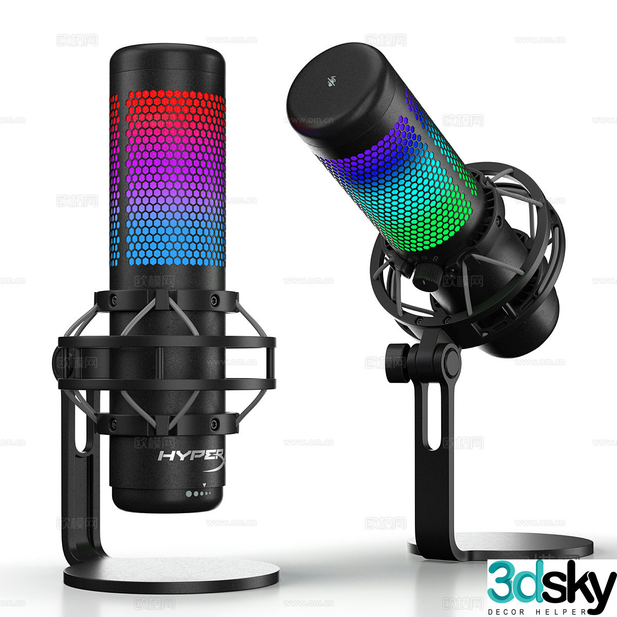 Modern HyperX QuadCast S Desktop Microphone 3D Model