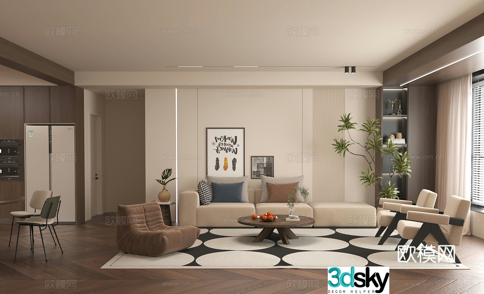 Sofa wall 3d model