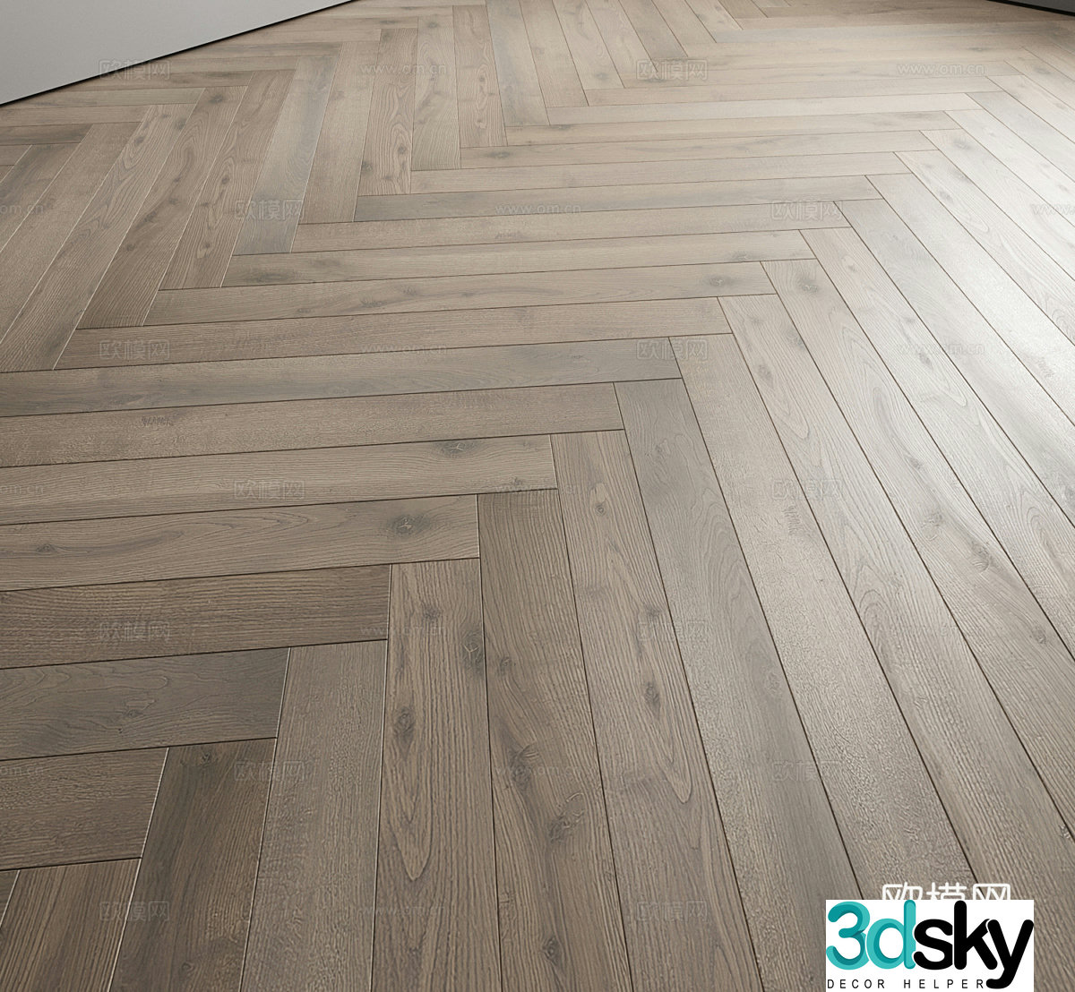 Herringbone wood floor 3d model