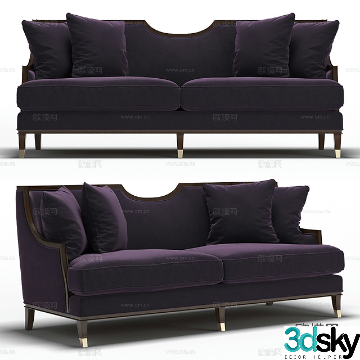 Dantone | Three-person sofa “Monterey” 3D model