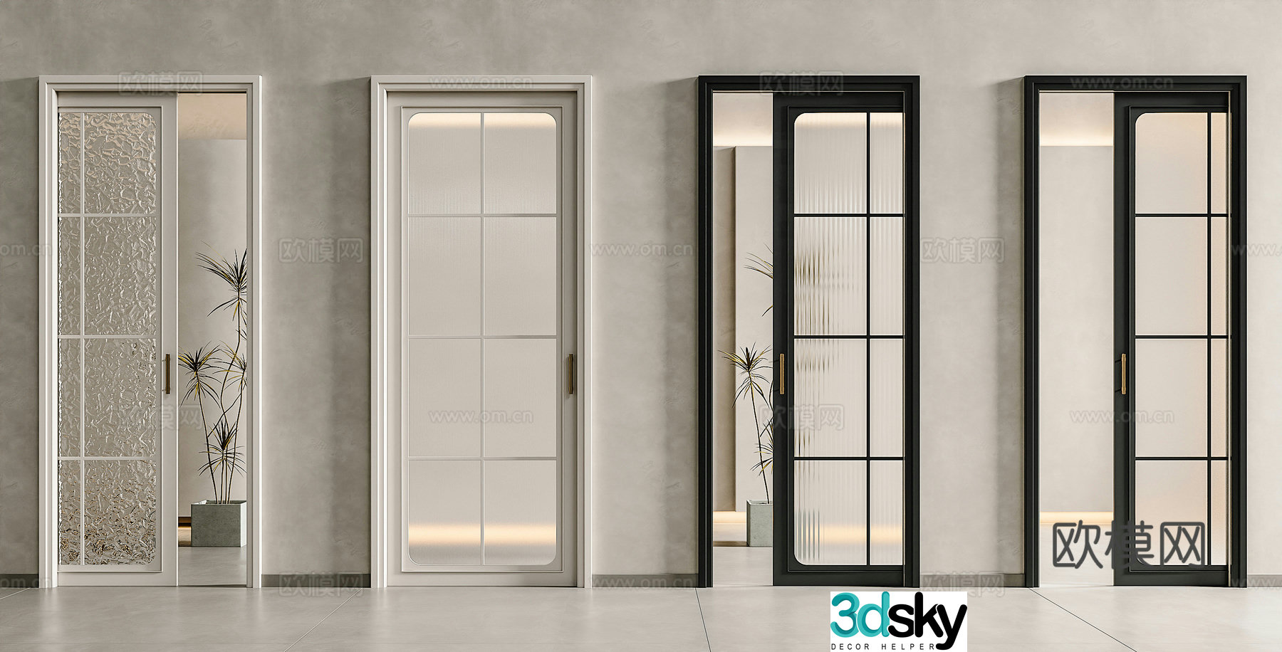 French pocket door glass door sliding door pocket door frosted glass sliding door sliding door carved 3D model