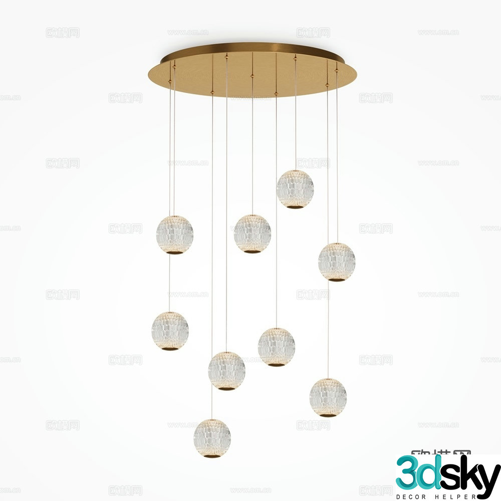 Modern crystal chandelier 3d model