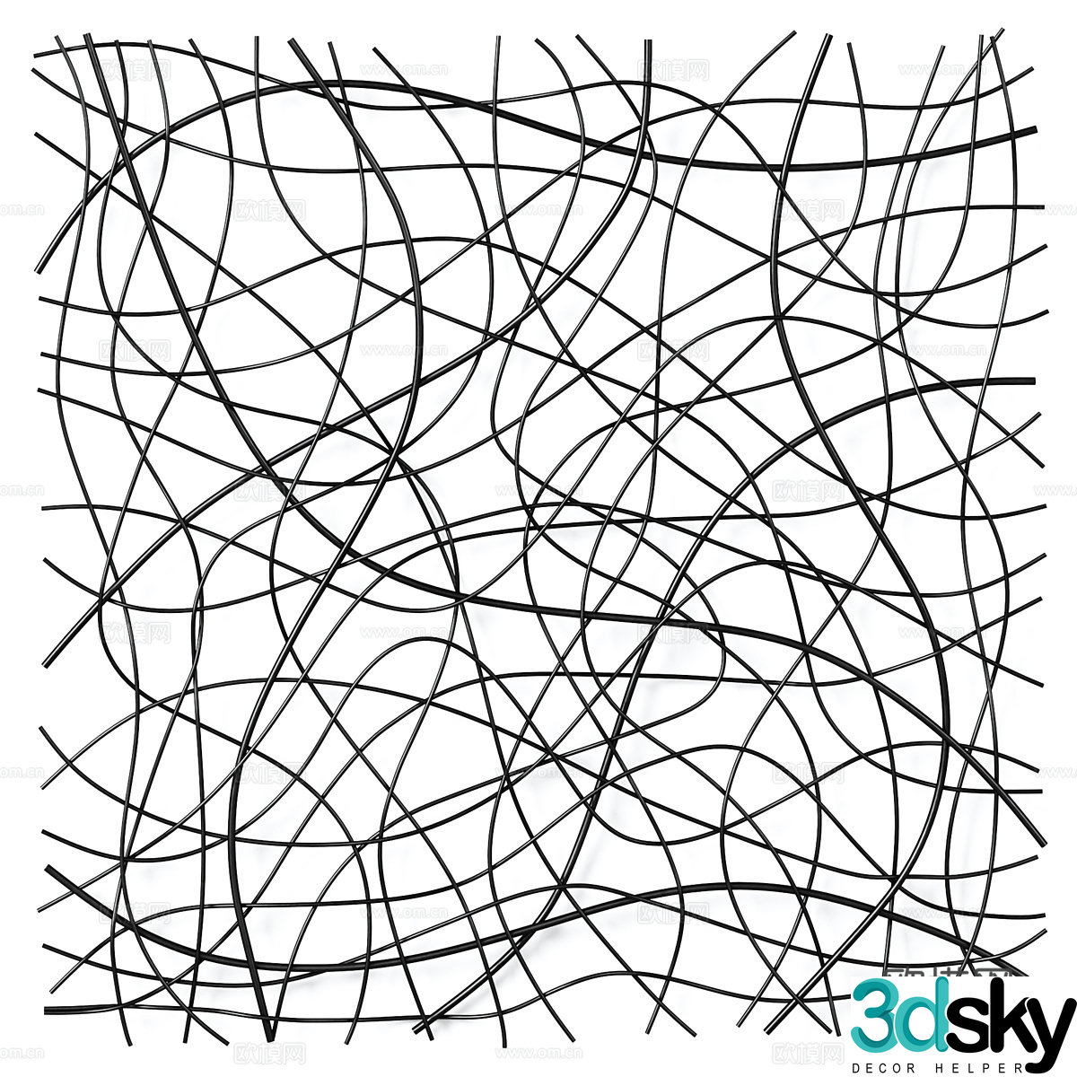 Modern minimalist Wayfair abstract geometric wall decoration 3d model