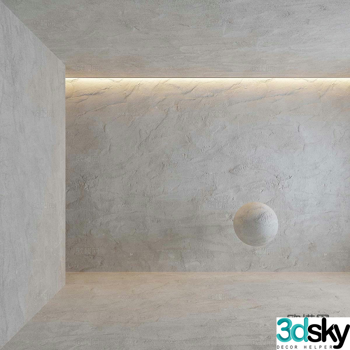 Microcement coating Microcement wall 3D model