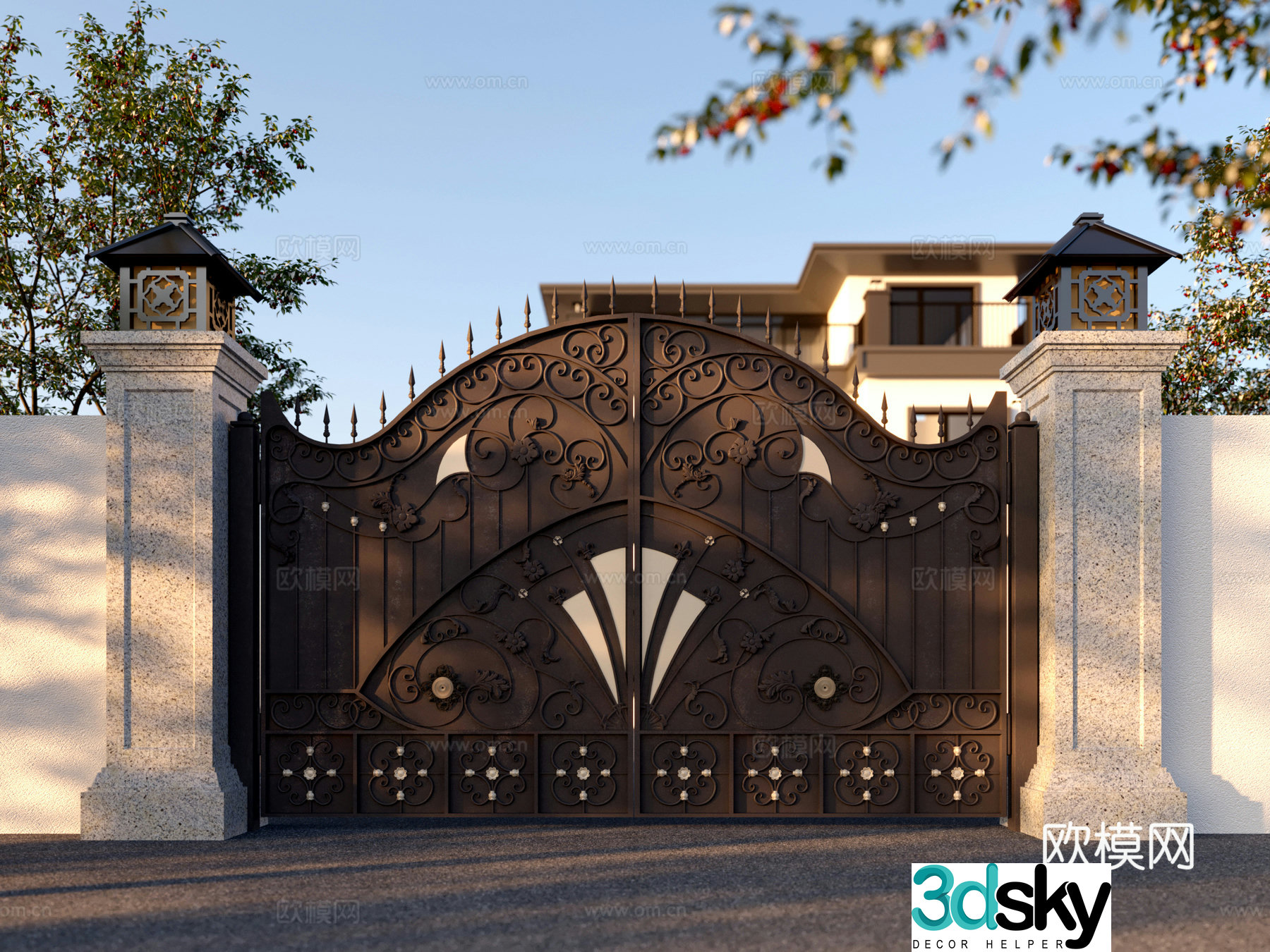 European Wrought Wrought Gate 3D Model