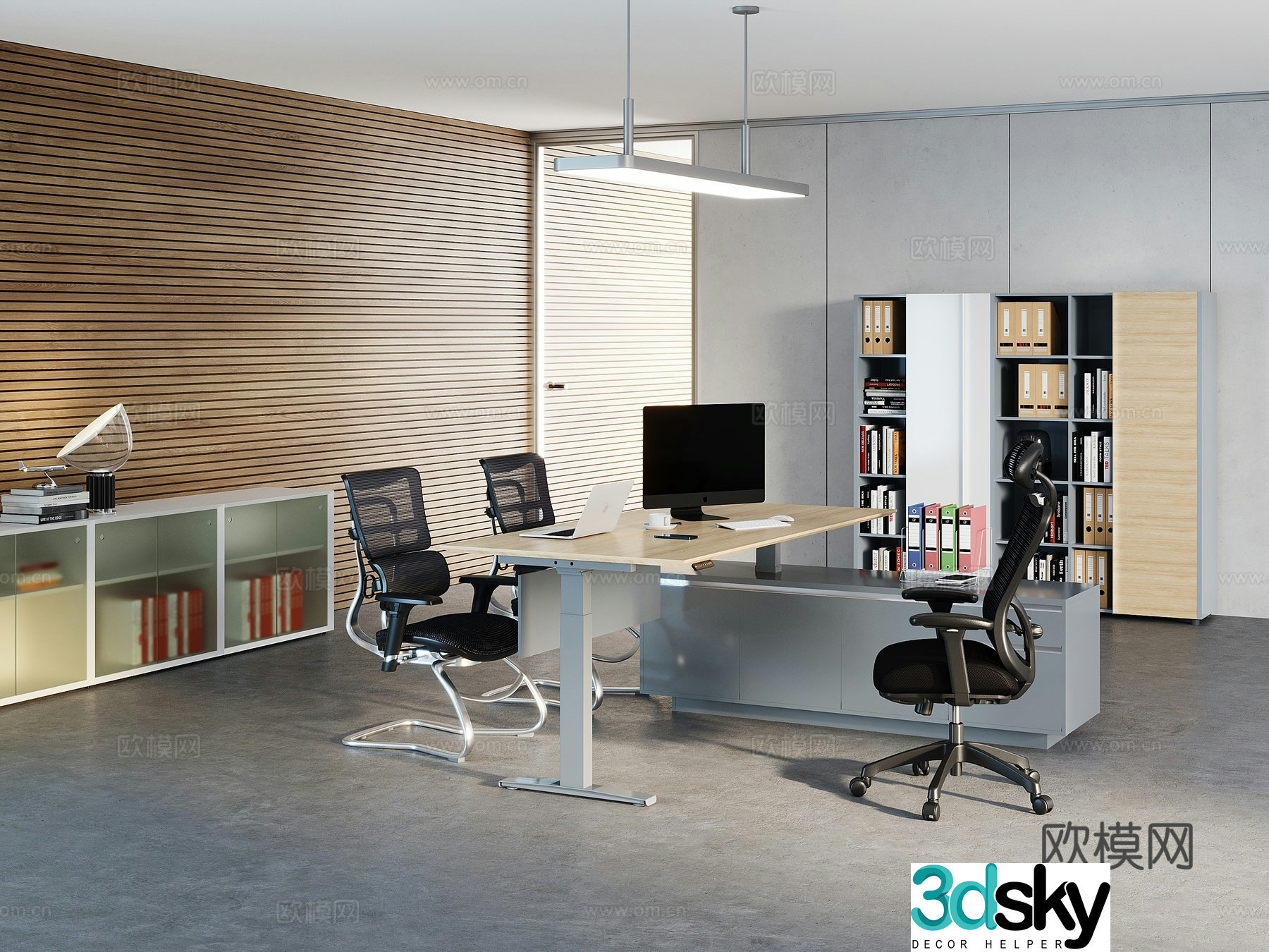 Manager lifting desk manager room 3d model
