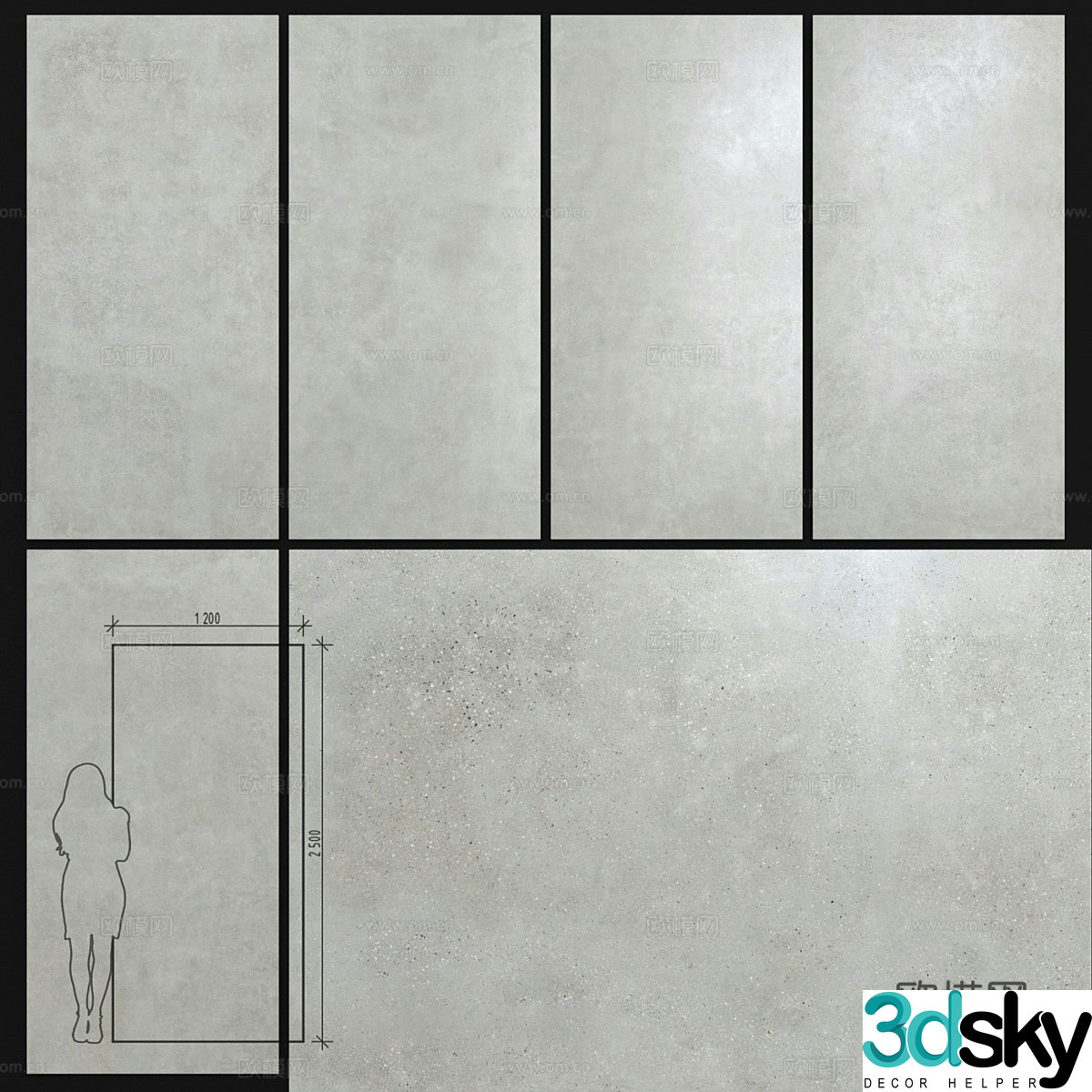 Modern rock slab brick 3d model