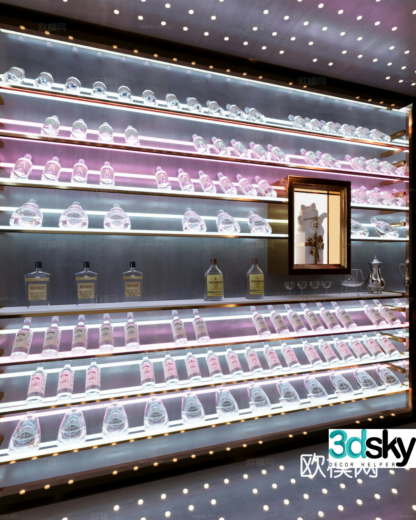 Modern wine cabinet constant temperature wine cabinet glass wine cabinet white wine cabinet 3D model