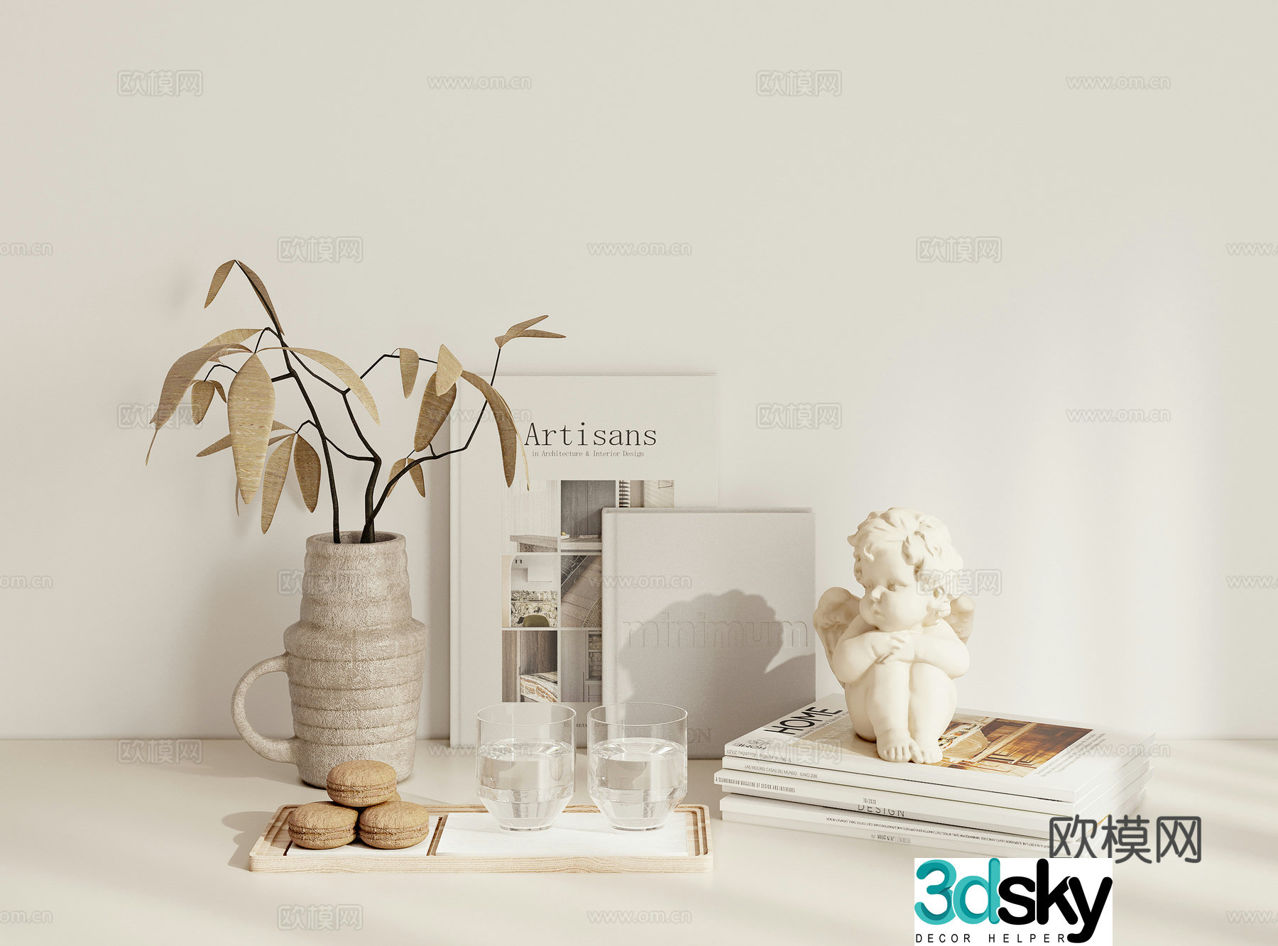 Combination ornaments potted ornaments 3D model