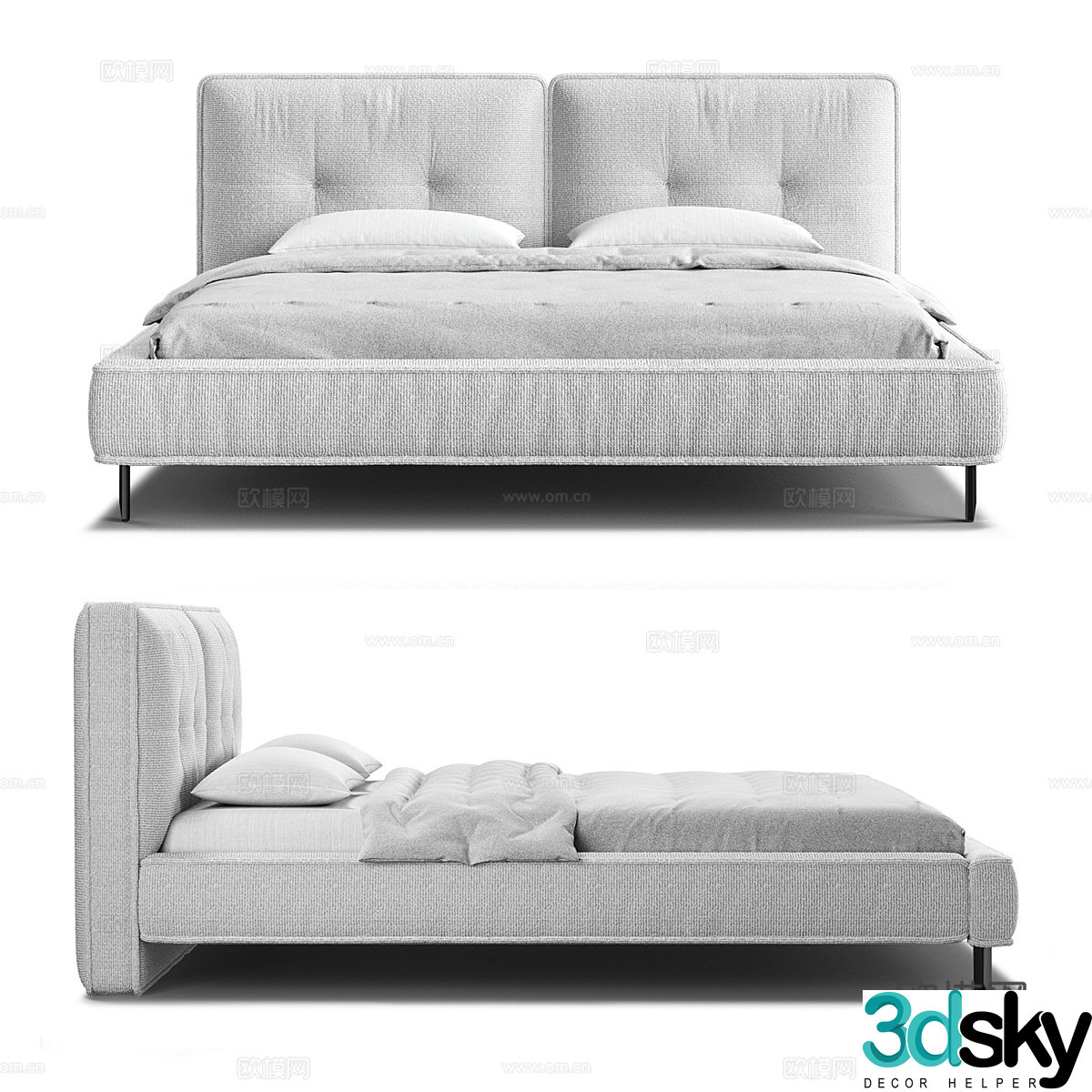 Double bed 3d model