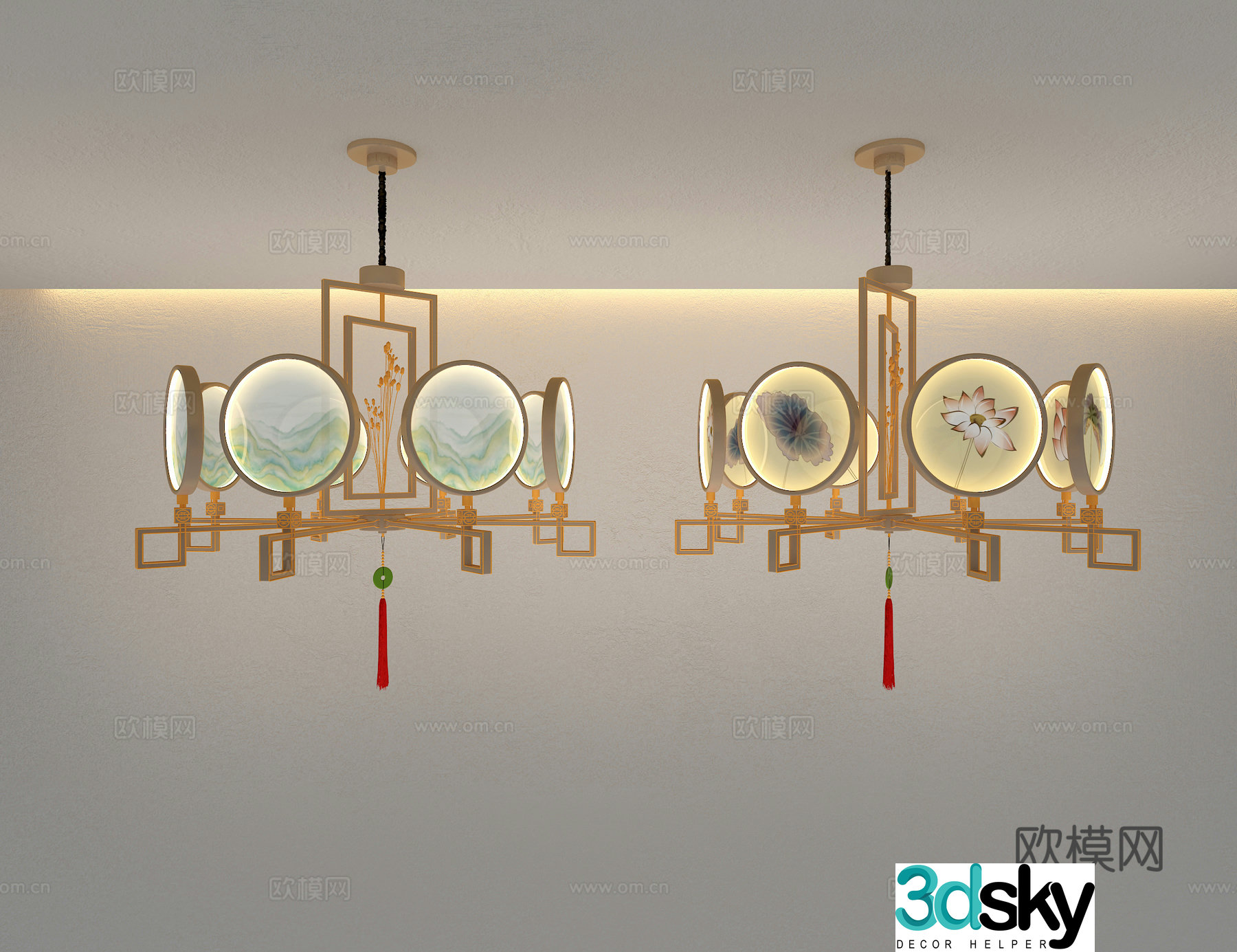 New Chinese chandelier 3D model