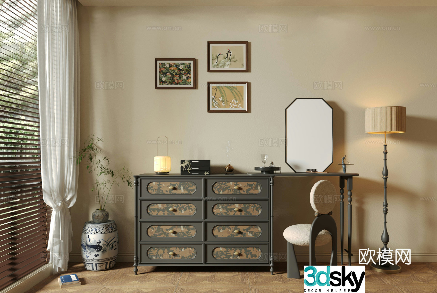 French medieval dressing table 3D model