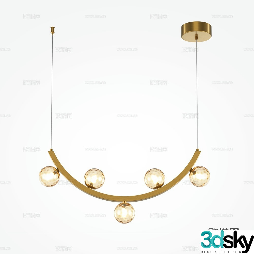 Modern restaurant decorative lights 3d model