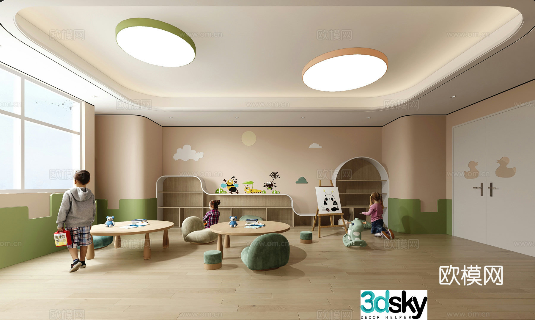 Modern kindergarten activity room 3d model