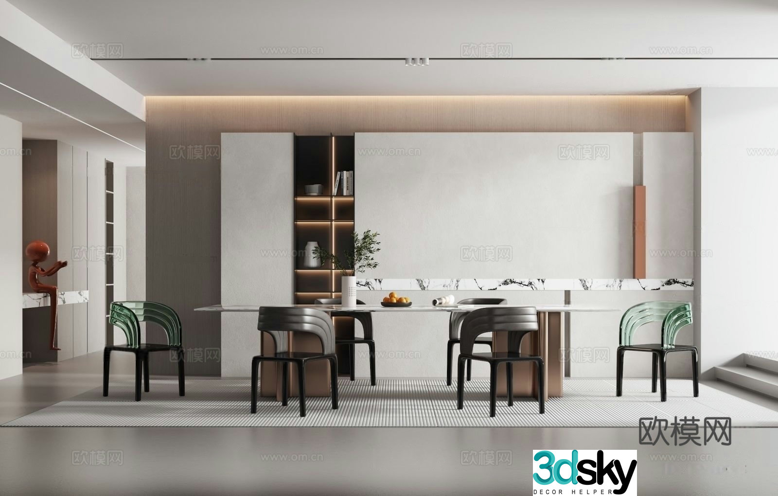 Modern restaurant 3d model