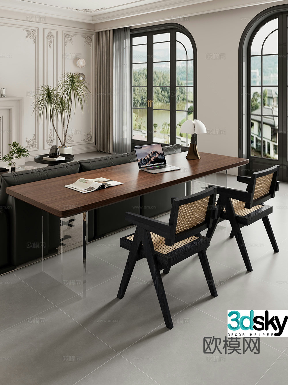 Current horizontal hall table tea table big table desk computer desk simple desk 3D model