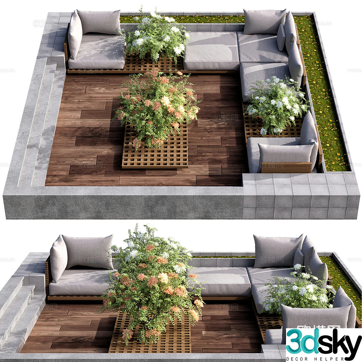 Modern Italian outdoor combination sofa 3d model
