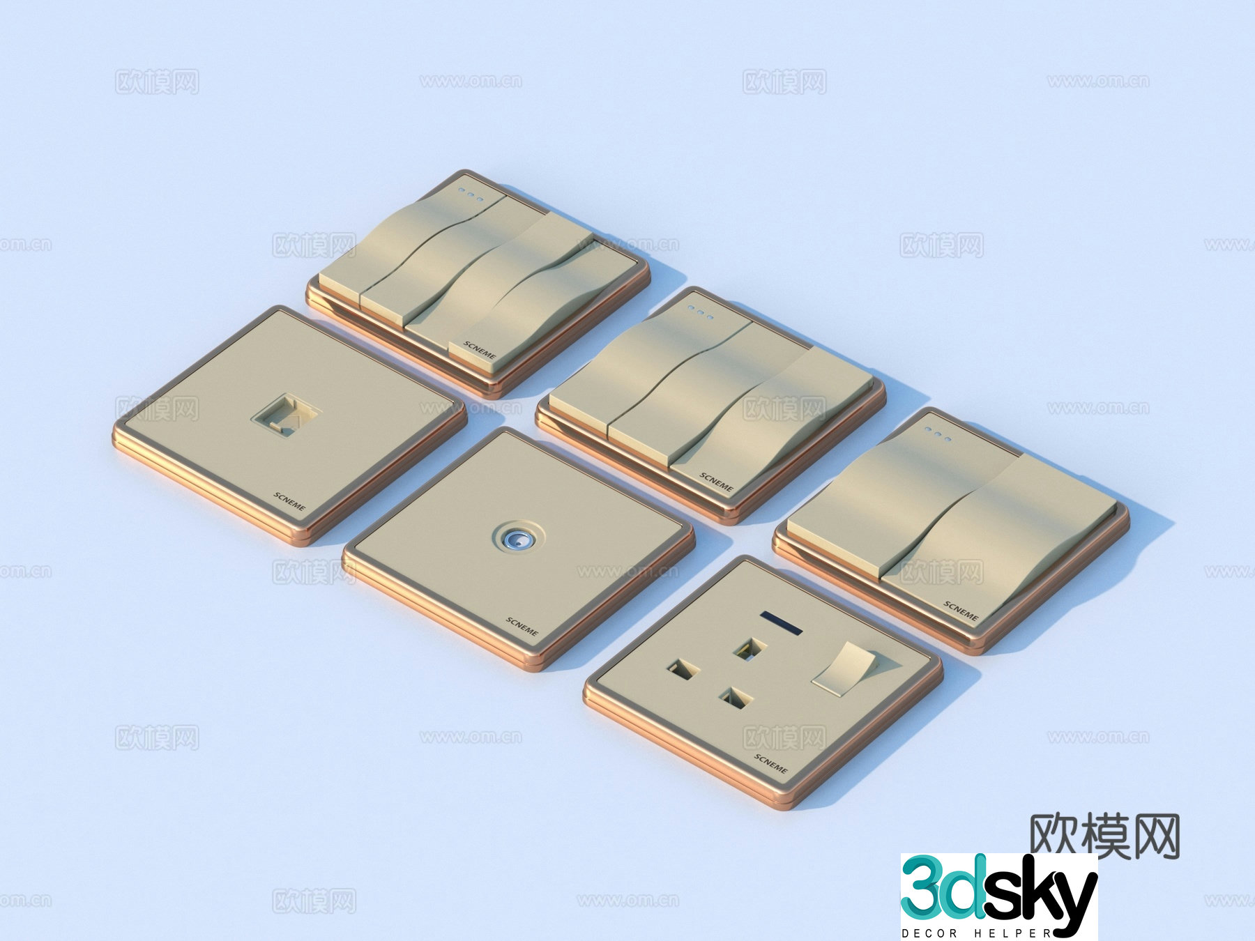 Switch Socket Hardware 3D Model