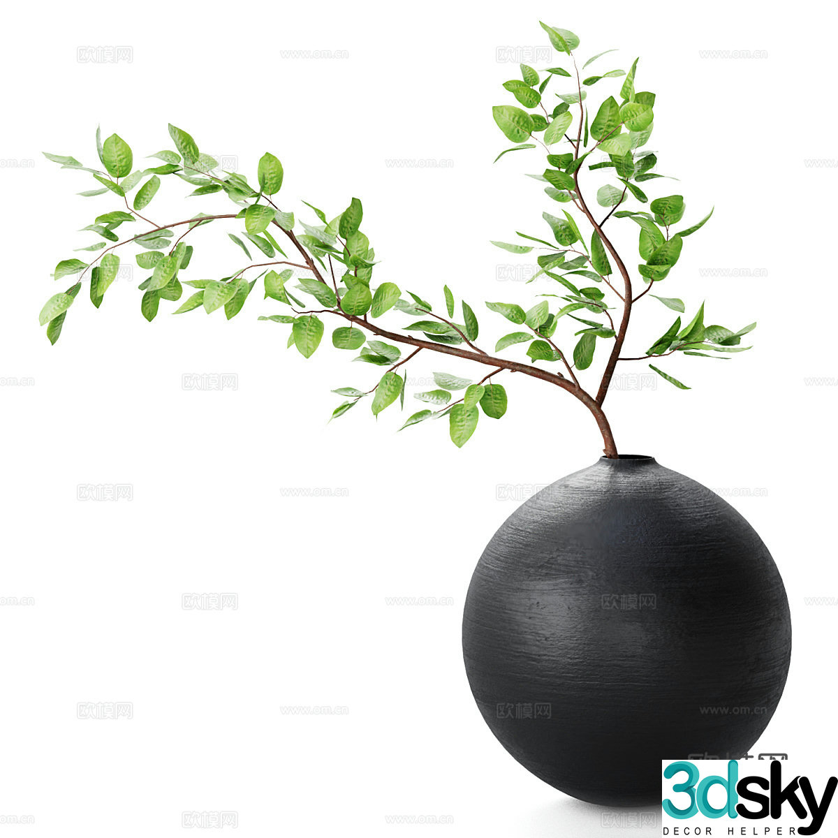 New Chinese vase flower art 3D model