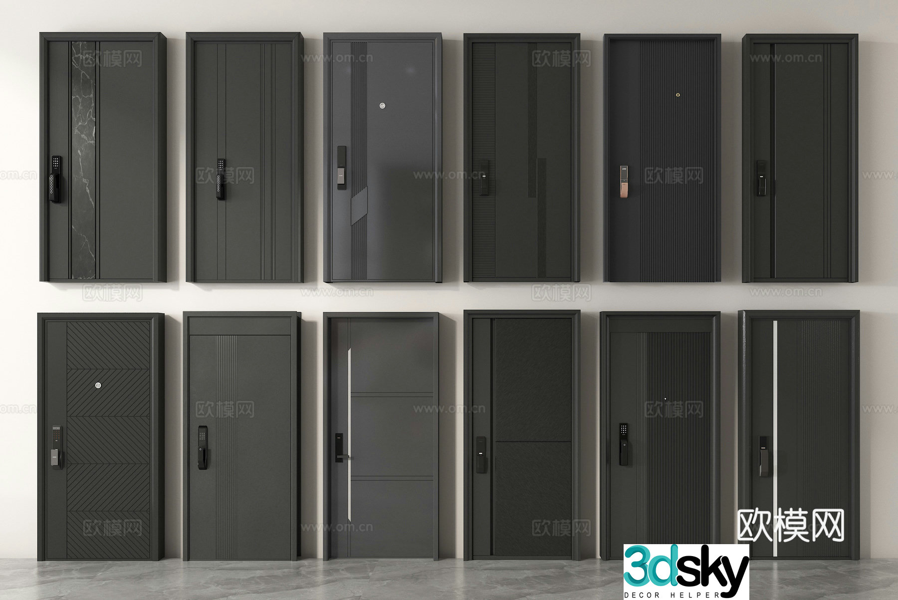 Security door entry door entry door 3d model