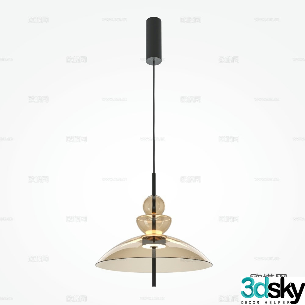 Modern glass chandelier 3d model