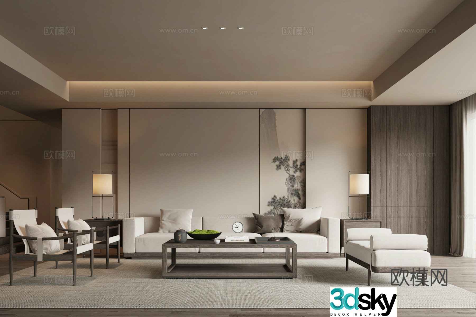 New Chinese Song style living room 3D model