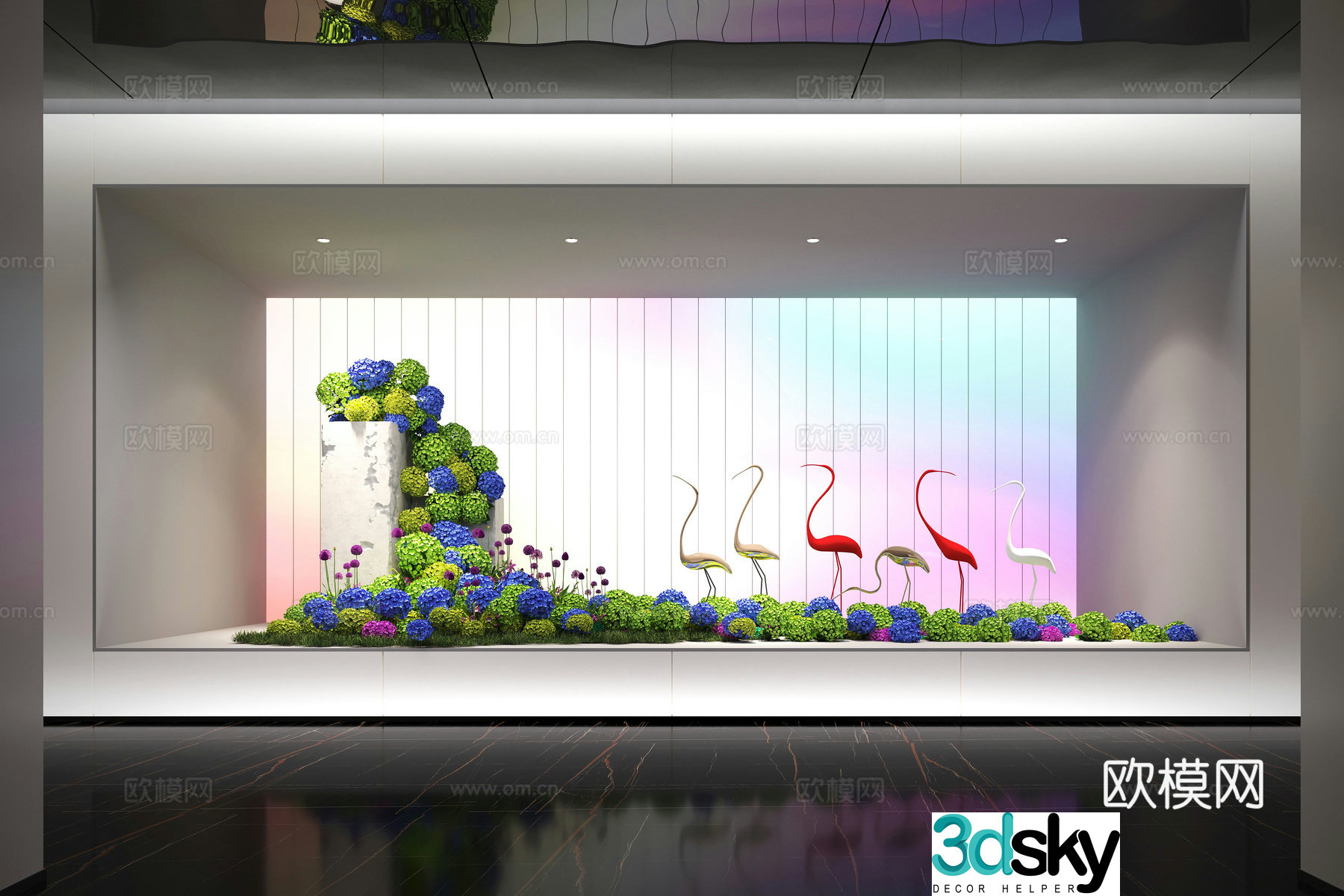 Modern interior landscape landscaping flower landscape interior landscape 3d model
