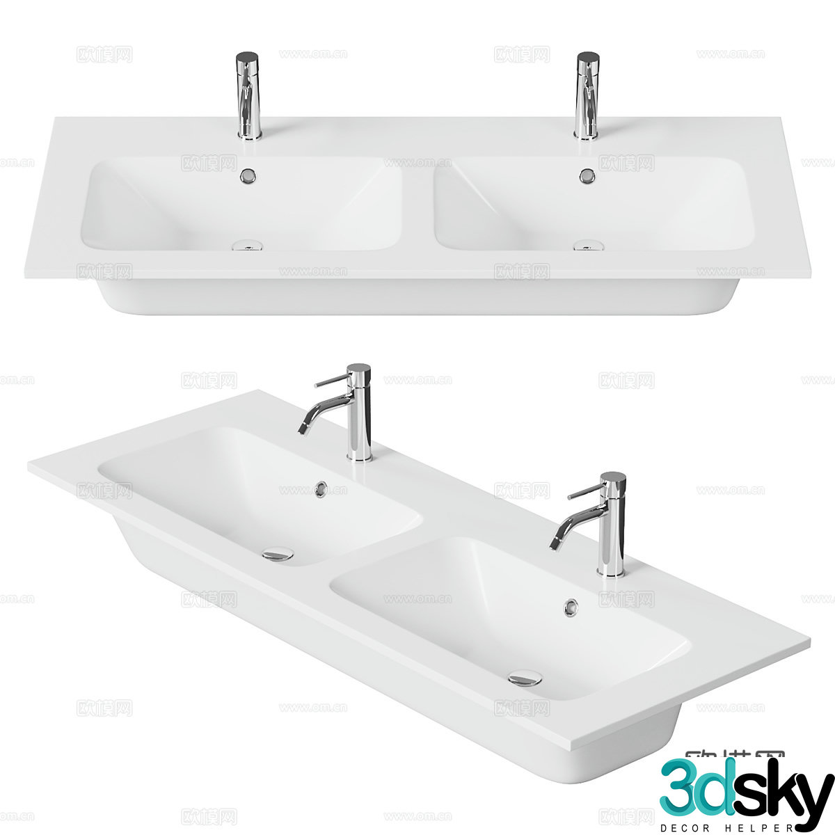 Washbasin Duravit ME by Starck 130 3D model