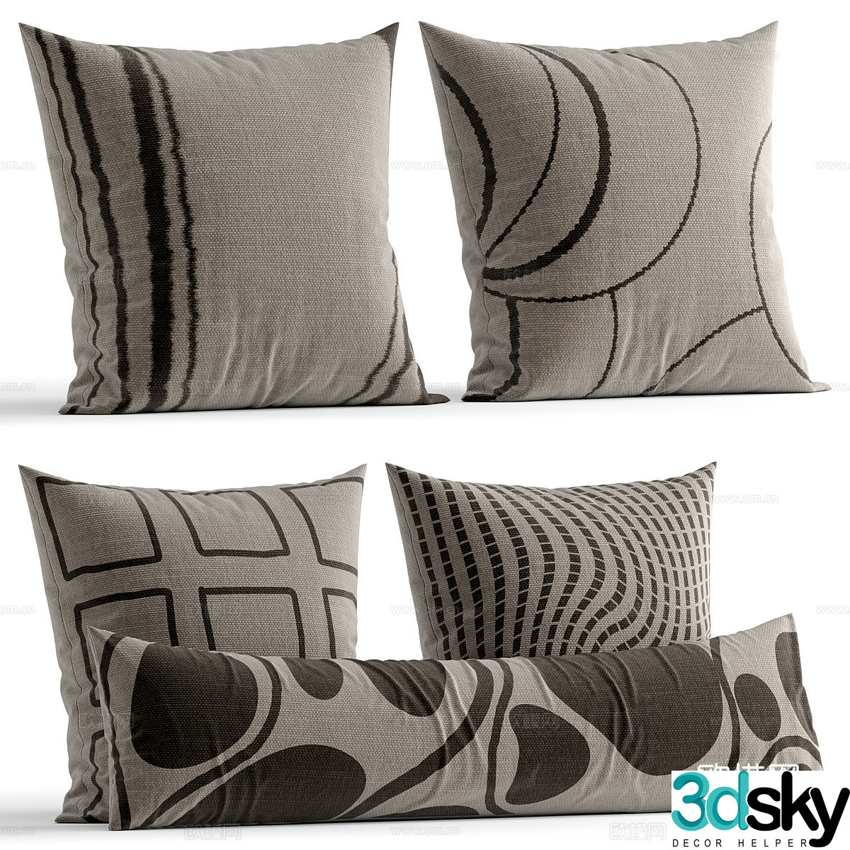 New Chinese style Wasabi pillow 3D model