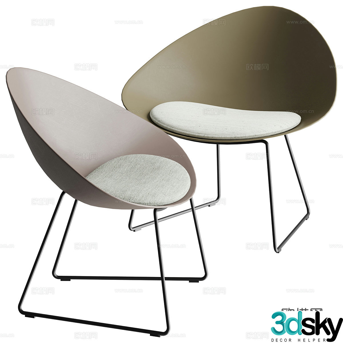 Modern Italian casual chair 3d model