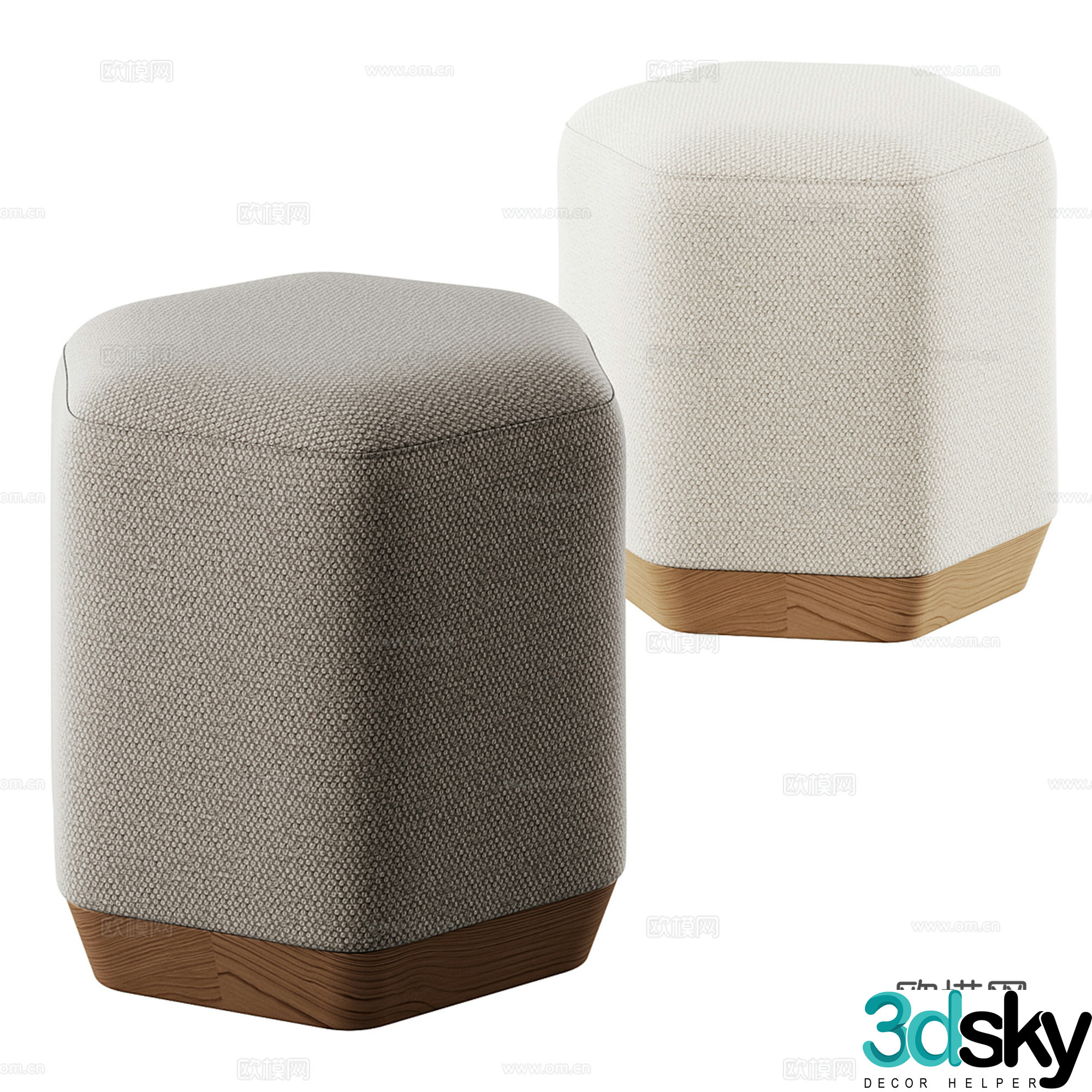 Modern sofa stool low stool dressing stool shoe change stool 3d model