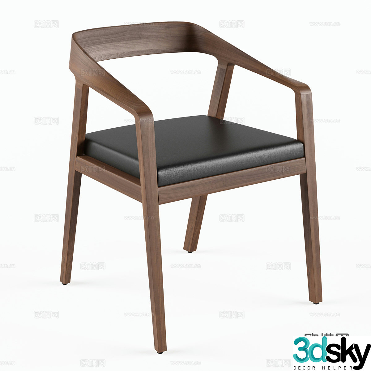 New Chinese single chair 3D model