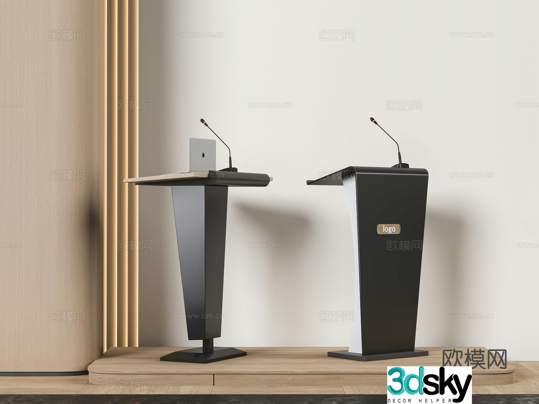 Modern podium podium podium podium podium microphone podium 3d model