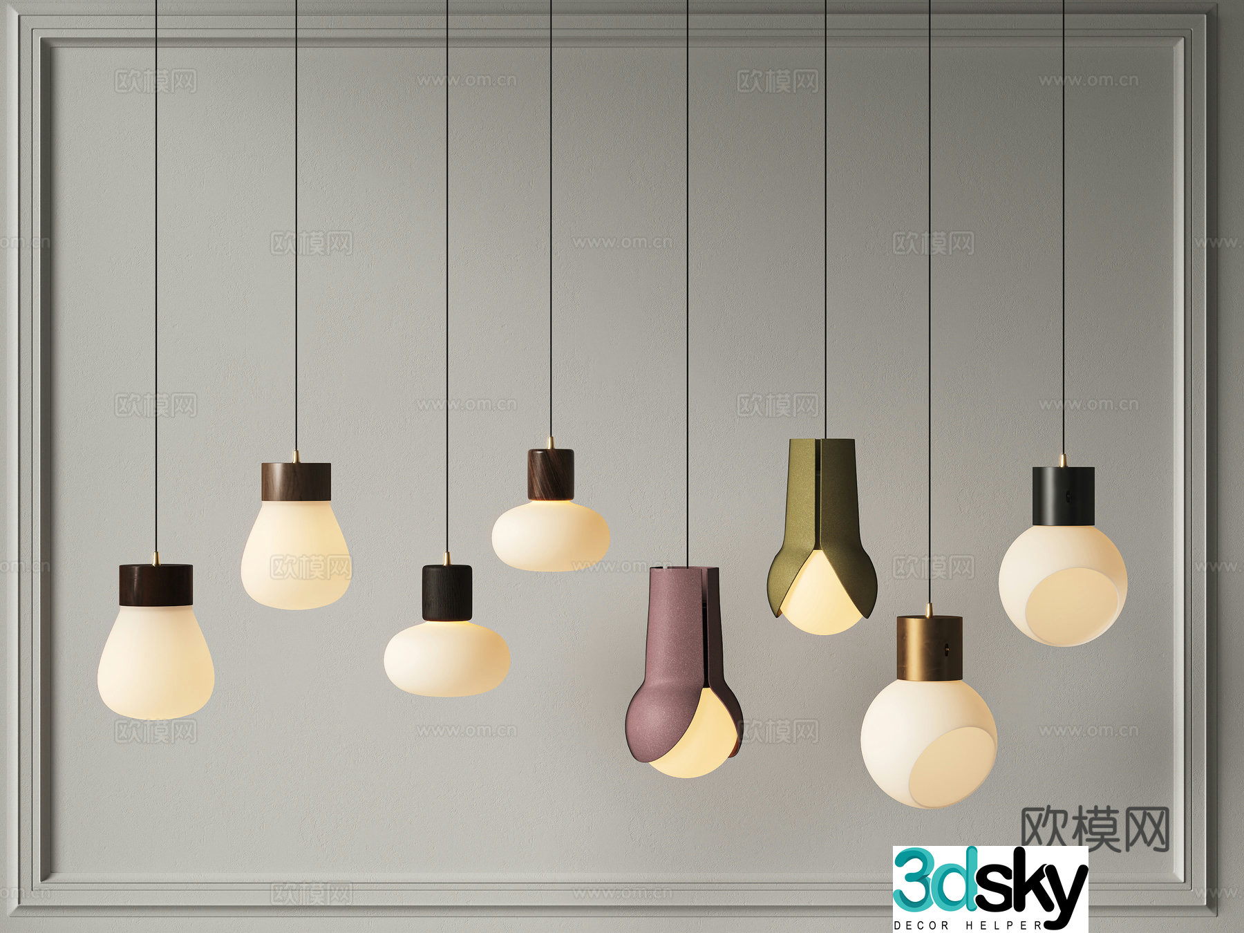 Medium retro small chandelier Simple retro small chandelier 3d model