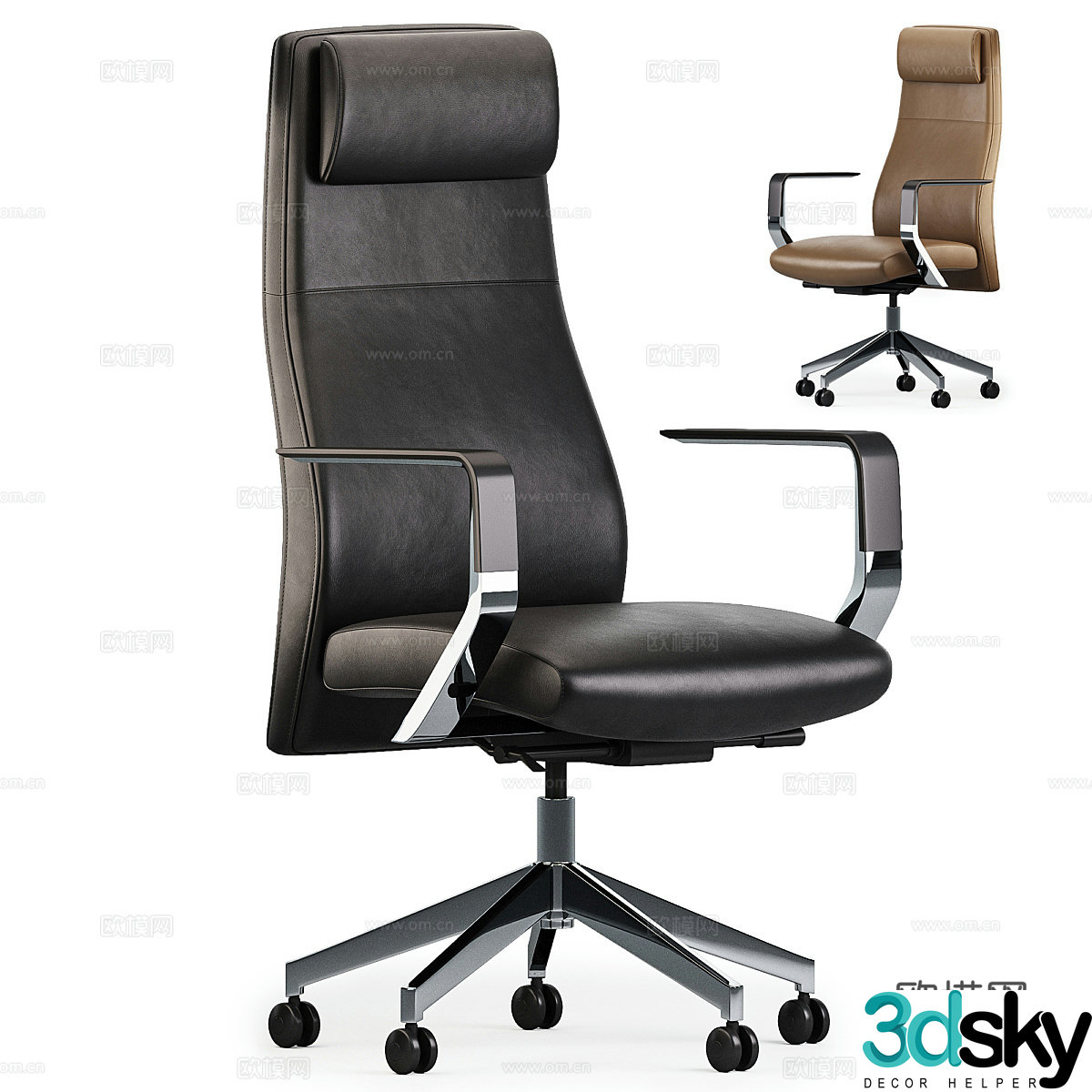 Modern Italian Furicco Foshan Office Chair 3D Model