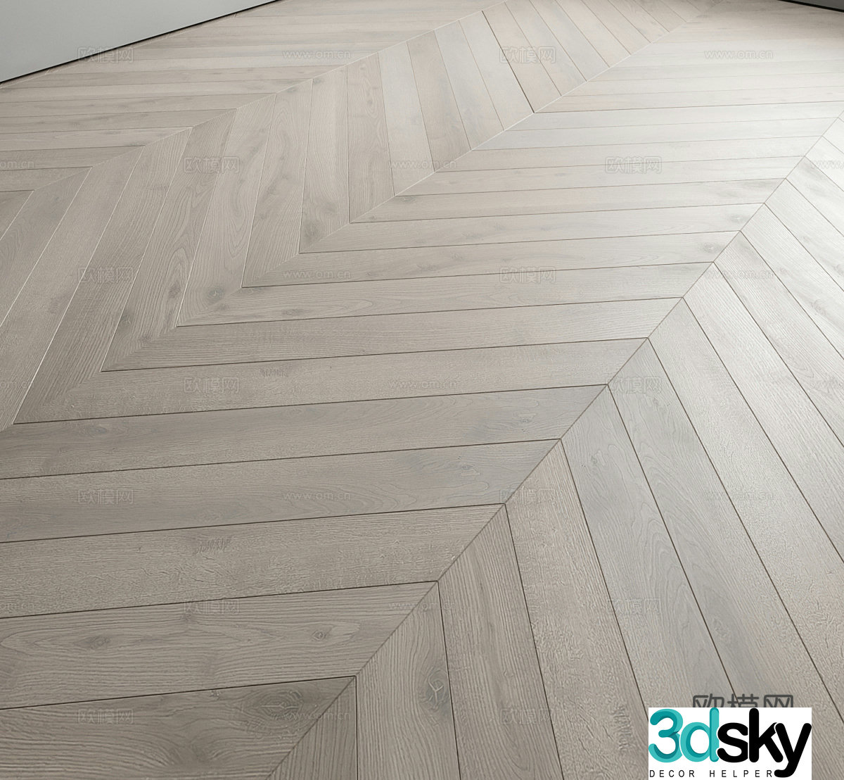 Fish bone wood floor 3d model