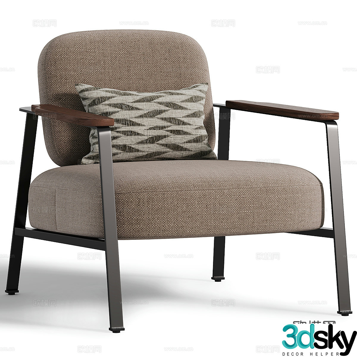 Modern Italian Abraxas lounge chair 3d model