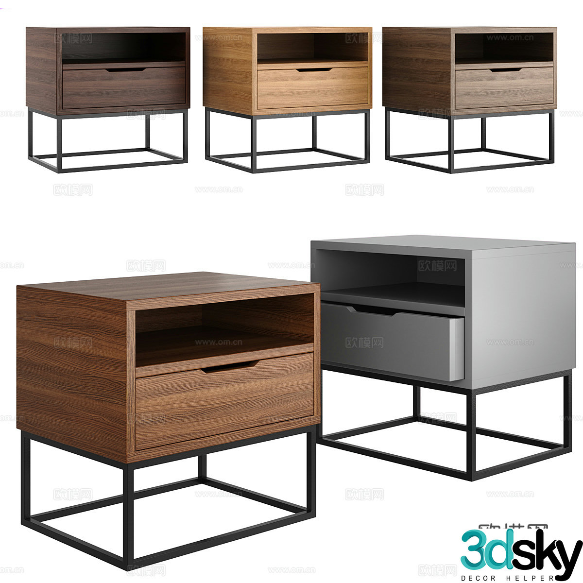 Modern Nordic nightstand 3d model