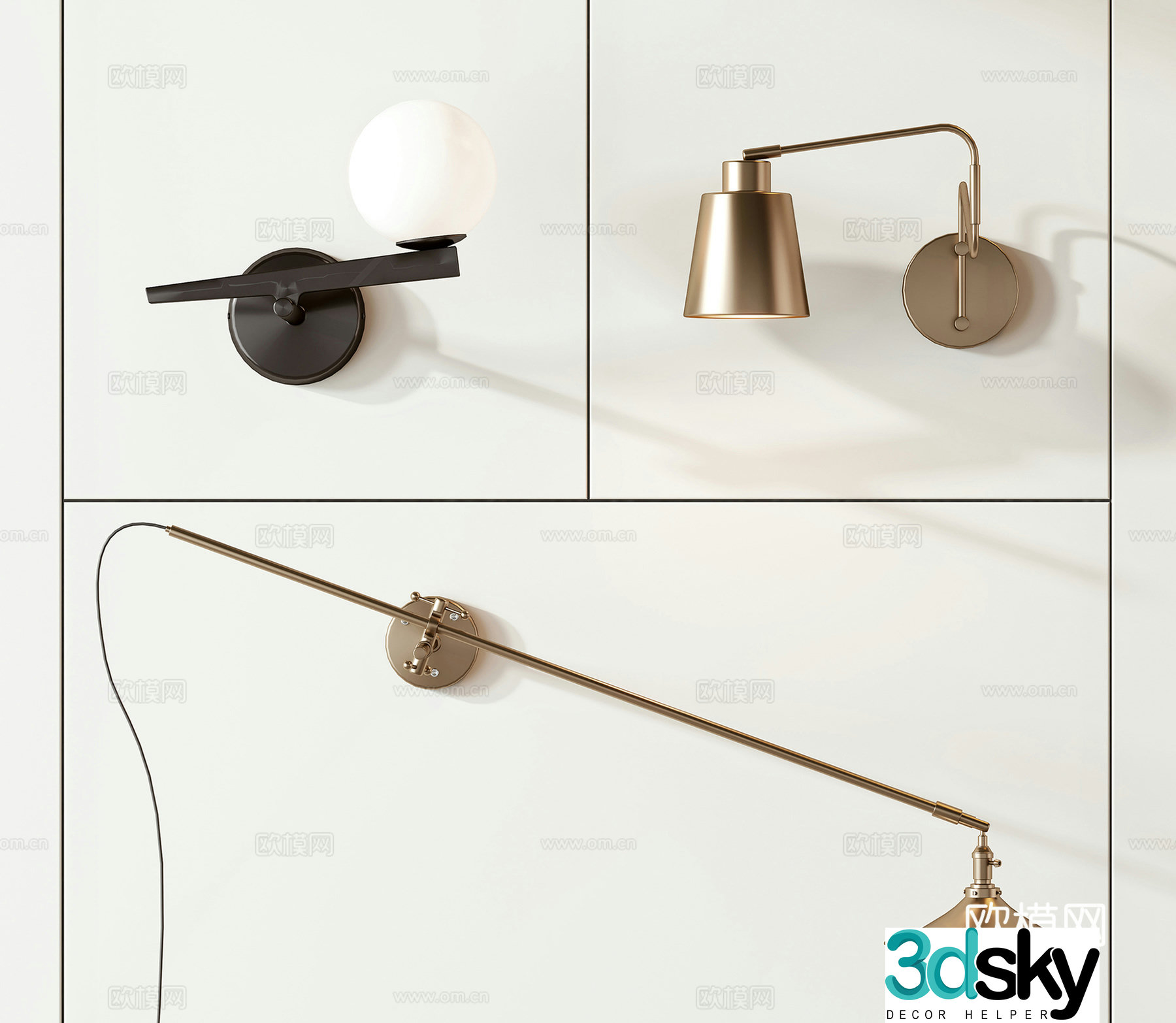 Modern wall lamp 3d model
