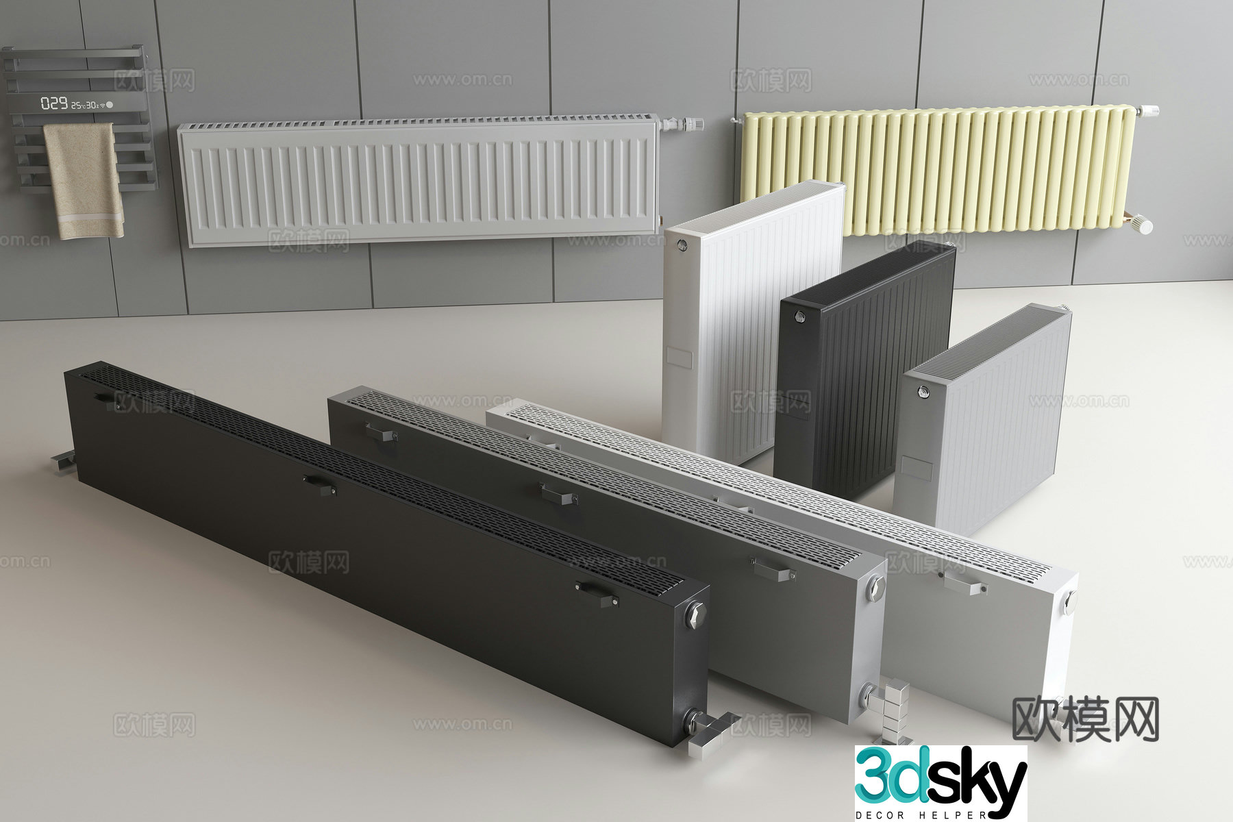 Radiator Heating Pipe Heating Electric Towel Rack Towel 3D Model