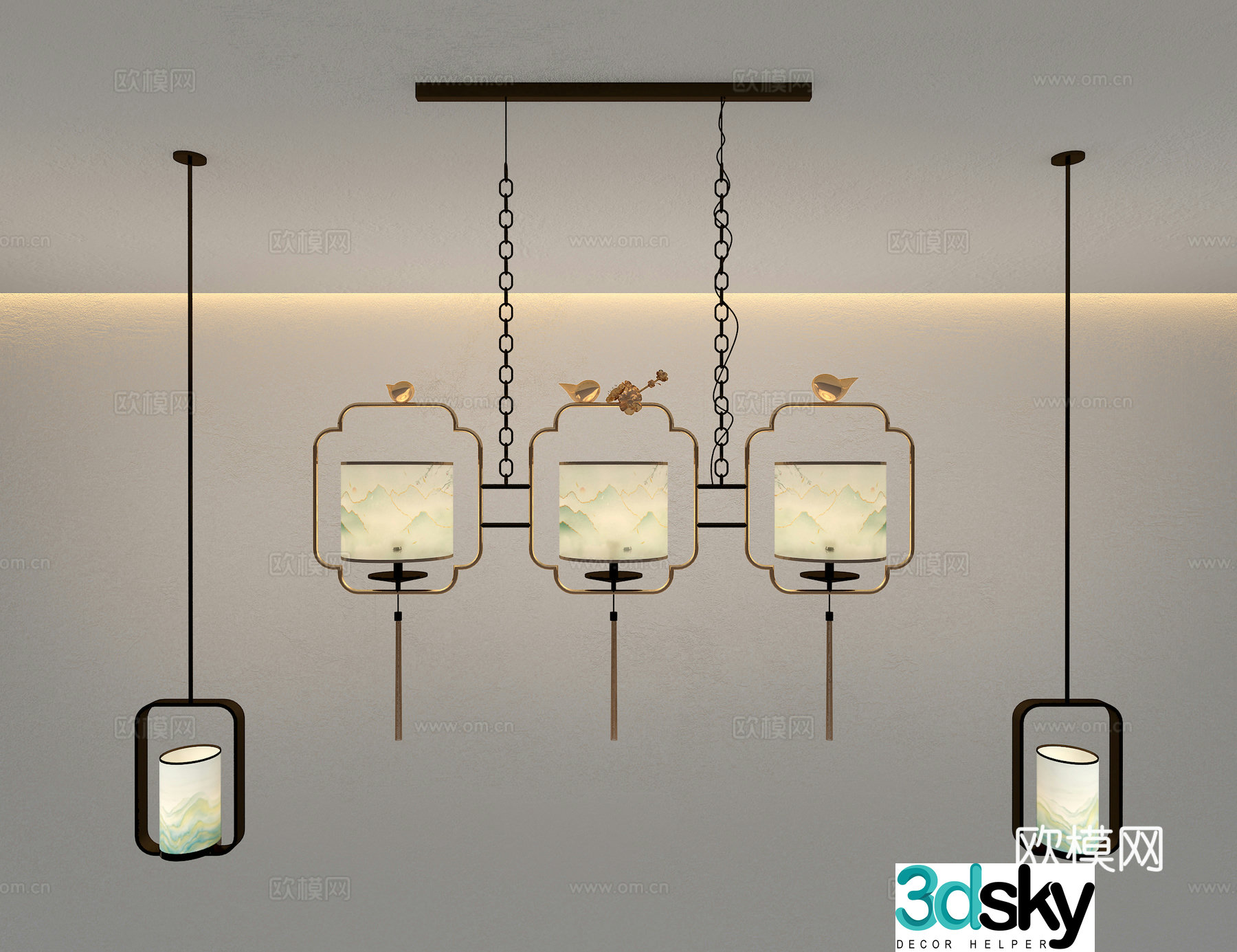 Art chandelier 3d model