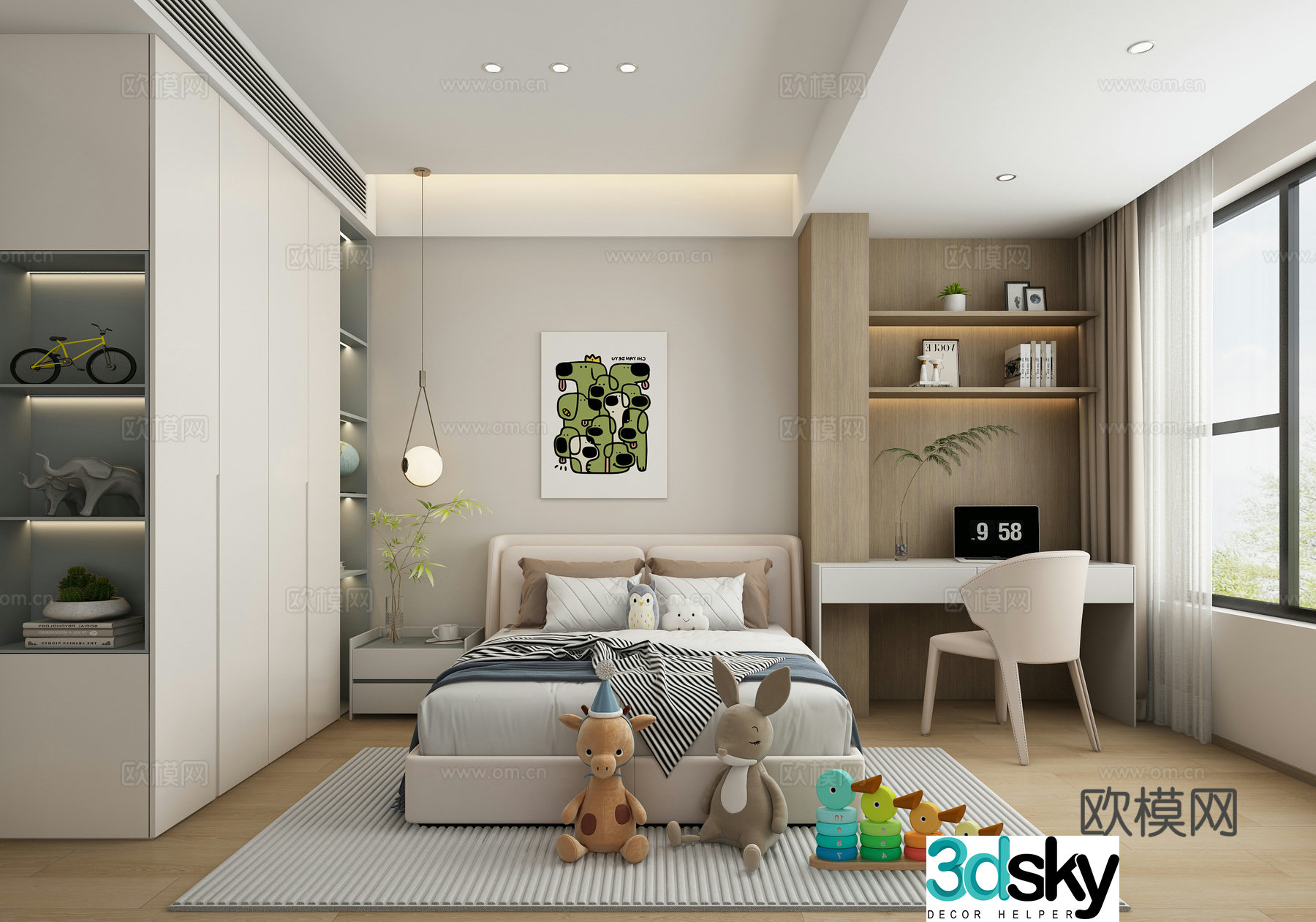 Modern children’s room 3d model
