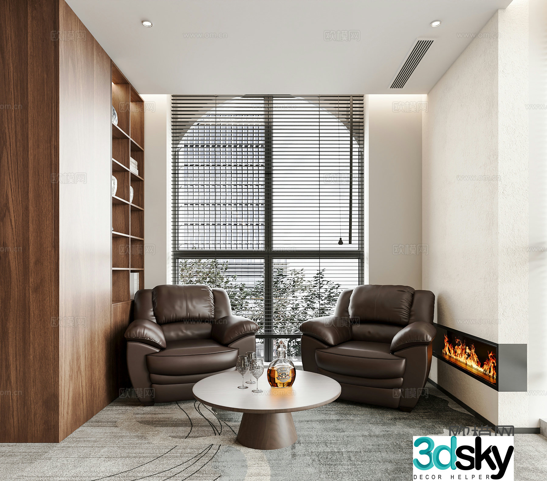 Modern casual leather sofa coffee table massage sofa audio and video room sofa reception room sofa red wine 3d model